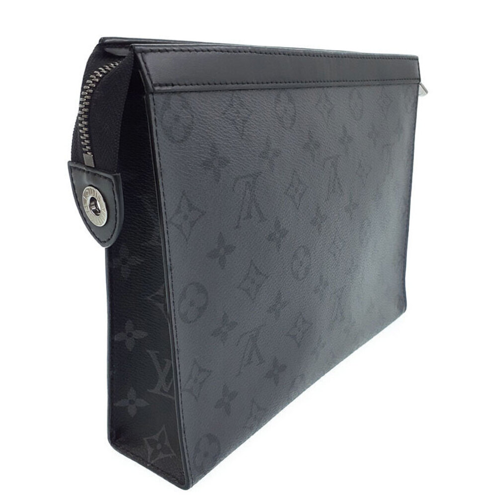 Louis Vuitton Pochette Black Reverse Voyage Clutch Monogram Bag Eclipse